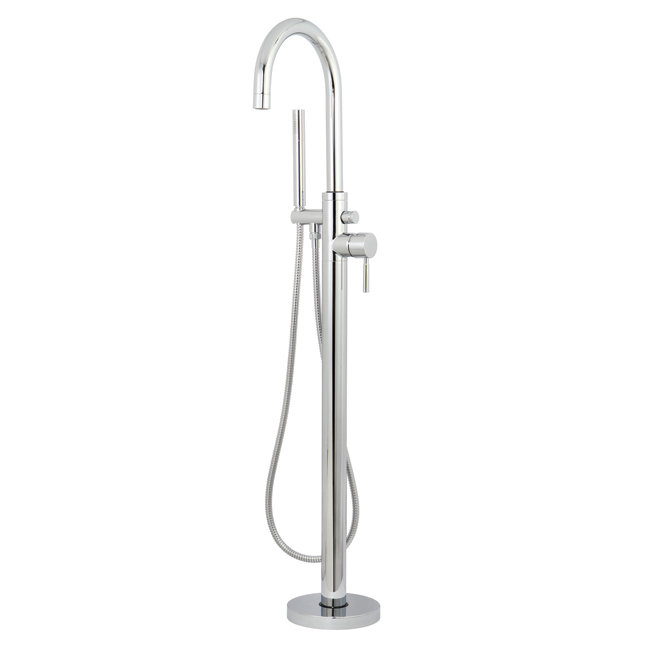 Kingston Brass Concord Single-Handle 1-Hole Freestanding Tub Faucet with Hand Shower, Polished Chrome