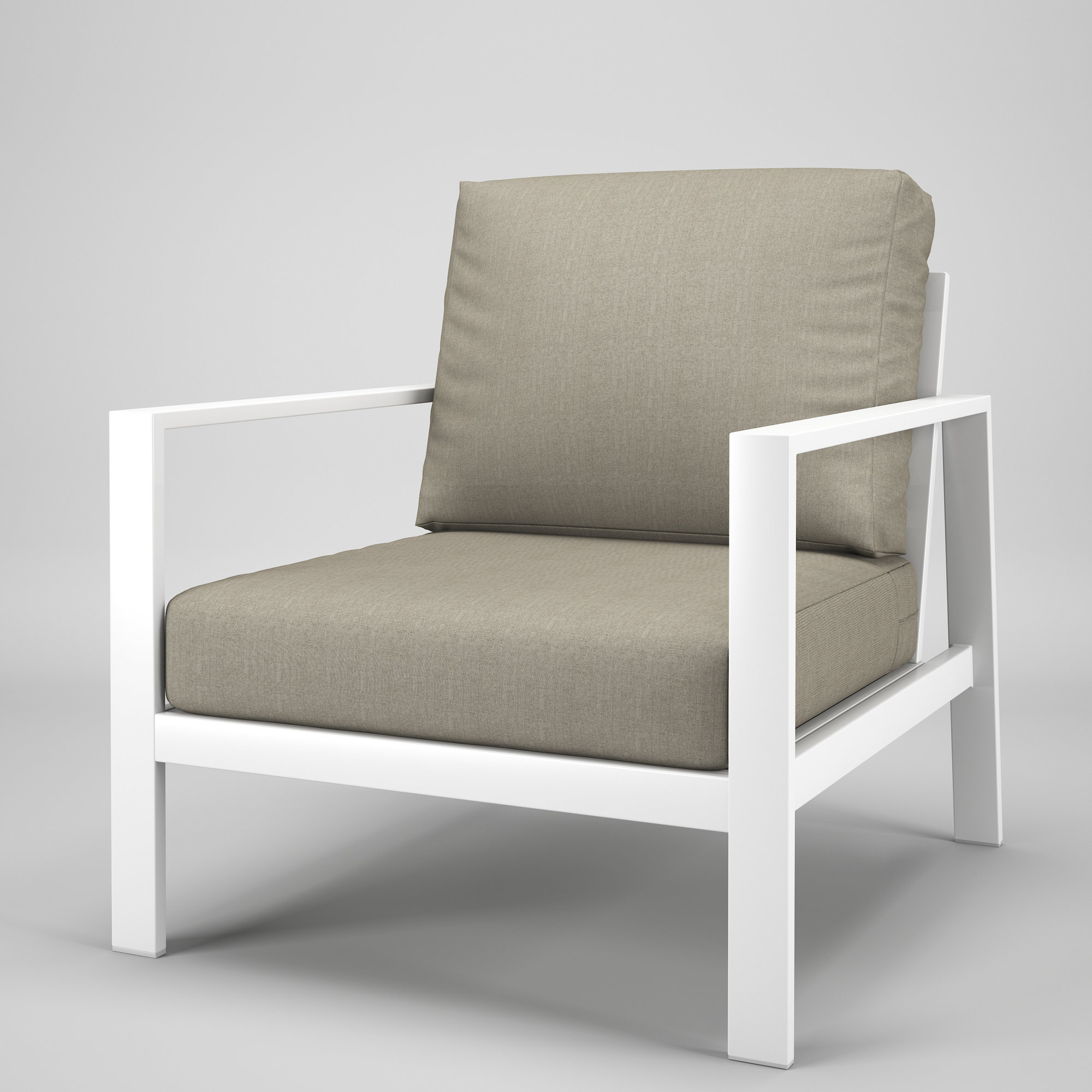 Townsend Metal Outdoor Lounge Club Chair With Sunbrella Cushion, Spectrum Dove