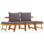  Banc de jardin gris foncé, bois d'acacia massif, polyester moyen-1131082105-1131082106