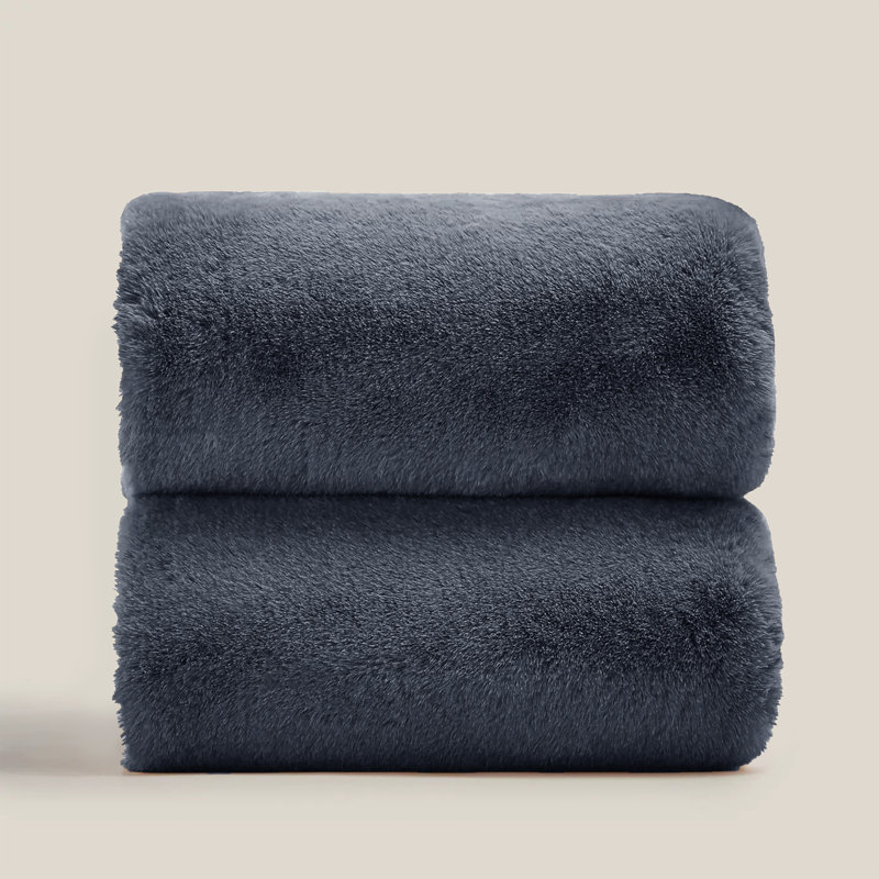 Francella Plush Cozy Mink faux Fleece Blanket/Throw, 130cm W x 150cm L, Grey