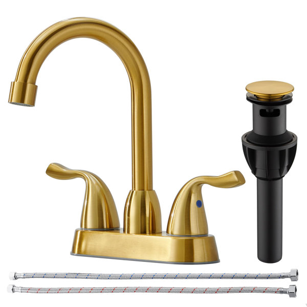 ROTSEN FURNITURE LLC. Deck 2-handle Bathroom Faucet with Drain Assembly ...