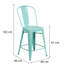 Commercial Grade Distressed Metal Indoor-Outdoor Counter Height Stool with Back-331454671-331454707