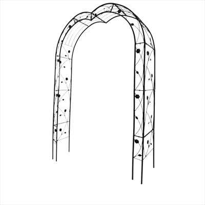 Arche de jardin en acier galvanisé avec flèche gothique, finition thermolaquée, tonnelle de soutien pour plantes de 59 x 15,35 x 98,4 pouces