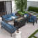 7-Person Sofa Seating Group With Fire Pit Table