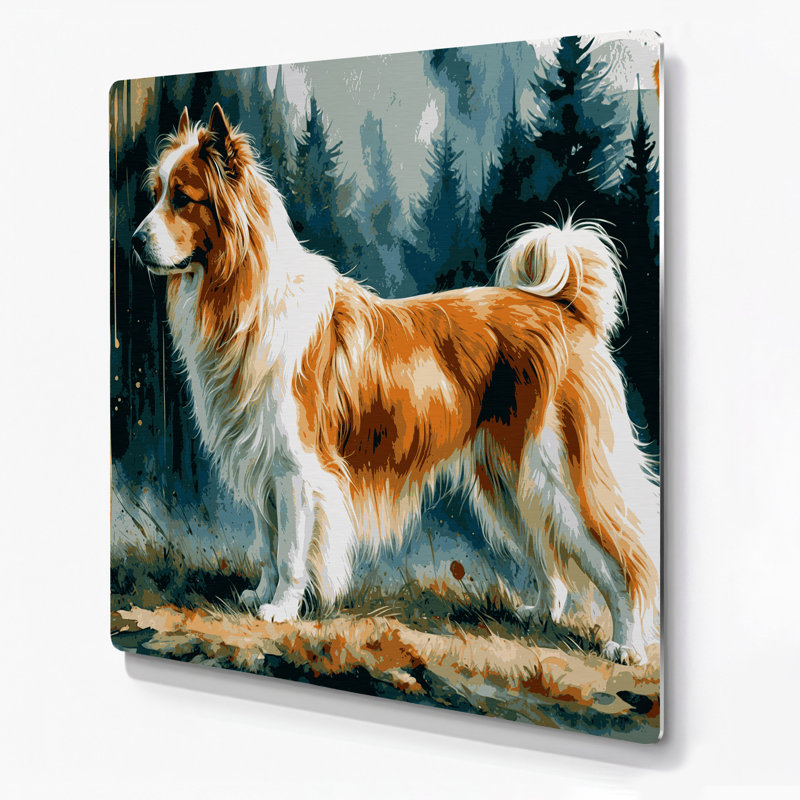Dogs Eurasier Blue Metal Wall Art, 32" H x 32" W
