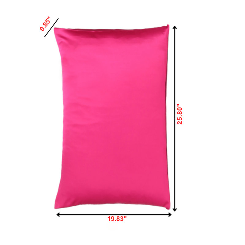 Un ensemble de deux taies d'oreiller en satin soyeux par Trio, Rose fuchsia, Rectangle H 25,8 po x l 19,83 po