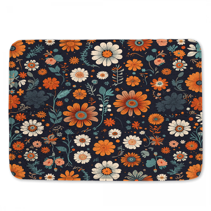 Tapis de bain floral Boho, L 24 po x L 17 po