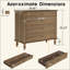 Grande commode à 4 tiroirs avec pied en bois massif, commode avec finition brossée et boutons de tiroir en métal, design antique pour chambre à coucher et chambre de bébé-129682564