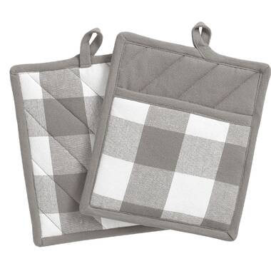 KitchenAid Gingham Cotton Tan Mini Oven Mitt (2-Pack) M2013122TDKA