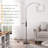 Arc Floor Lamp With Remote, Modern Standing Lamp For Living Room With Stepless Dimmable Bulb, Drum Shade, Foot Switch, Tall Floor Lamp For Farmhouse Bedroom Night Stand (Brown)-2128324325-2128324326-2128324329