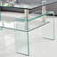 Table basse de salon en verre transparent - 2 rangements modernes pour l'option d'espace