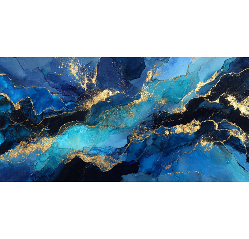 Art mural sur toile Azure Drift Lines, H 20 po x l 40 po x P 1,5 po