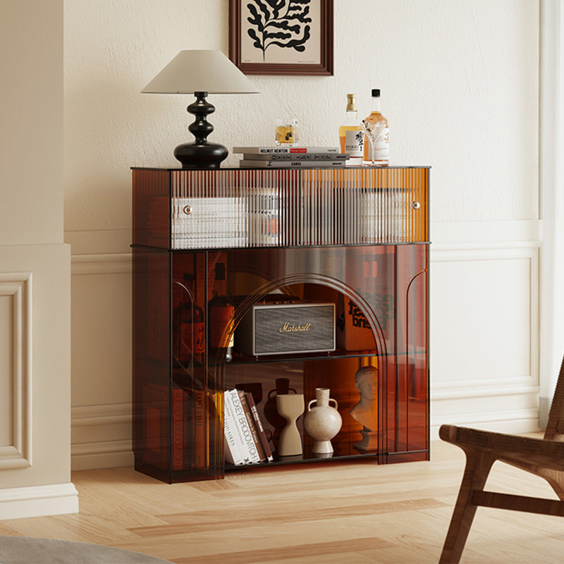Vitrine décorative en acrylique, Brun ambré