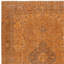 Tapis turc en laine fait à la main 7 x 9,4 pi. Tapis orange rétro pour maison moderne