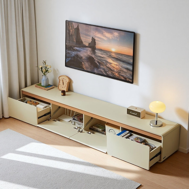 Meuble télé moderne et simple blanc cassé