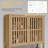 Bamboo Over The Toilet Storage Cabinet, Over Toilet Bathroom Organizer With Slatted Doors, Adjustable Shelves And Open Shelf
