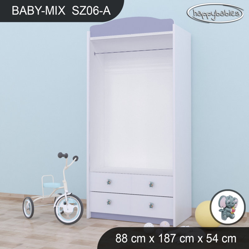 Baby 2 Door Wardrobe, Grey