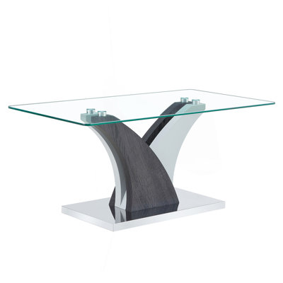 Rectangular Coffee Table.Tempered Glass Countertop