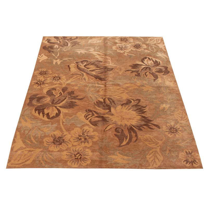 Tapis unique en laine noué à la main 6 pi 3 po x 8 pi 11 po nouvel âge Montevallo