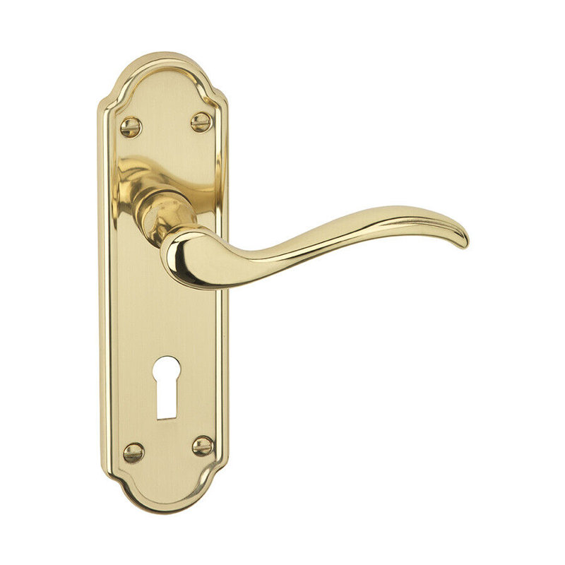Door Handle, Polished Brass