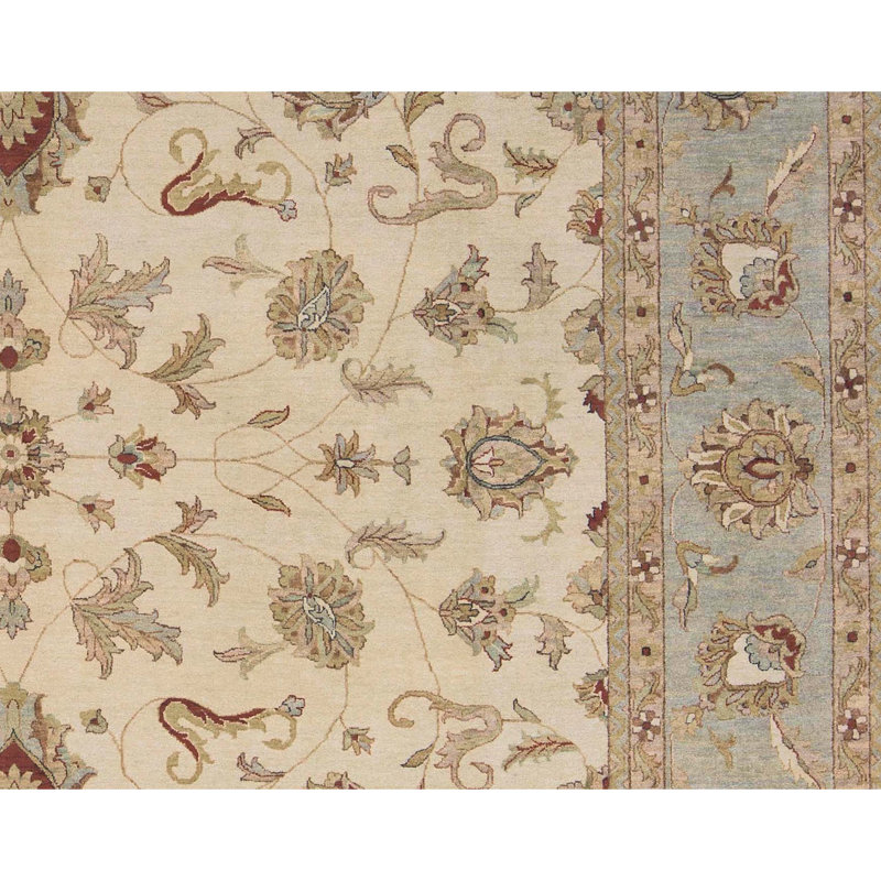 Cornwall Wool Oriental Area Rug in Beige/Gray