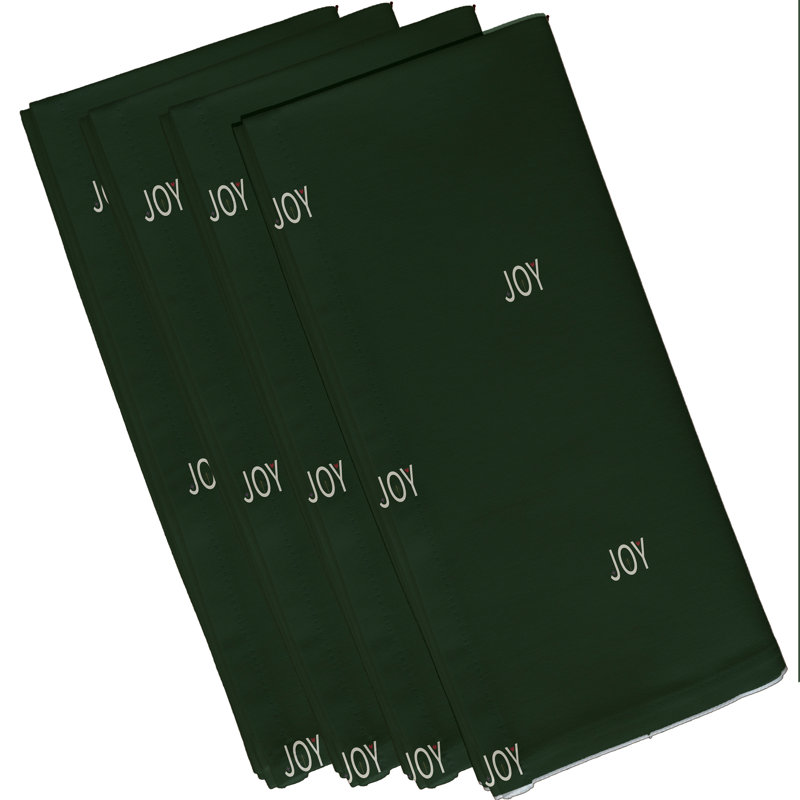 Ensemble de serviettes 4 pièces Cosima Joy, L 18 po x L 18 po, Vert foncé