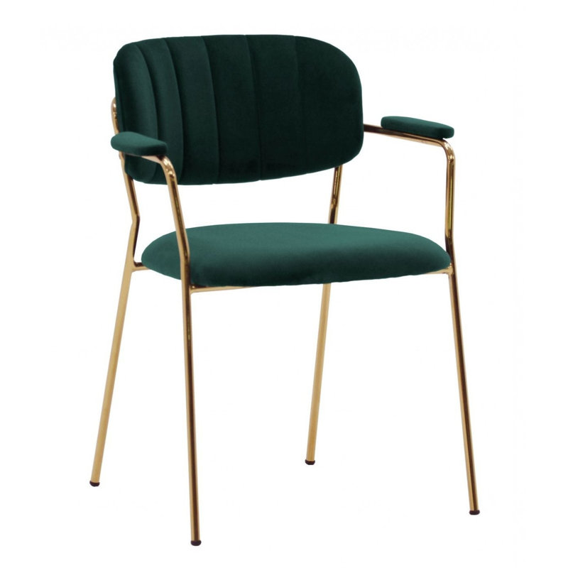Ensemble de deux chaises de salle à manger modernes et vertes