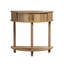 Console moderne de 80 cm (31,5 pouces), en forme de demi-lune, idéale pour une entrée, avec tiroirs de rangement et pieds stables, en noyer massif.