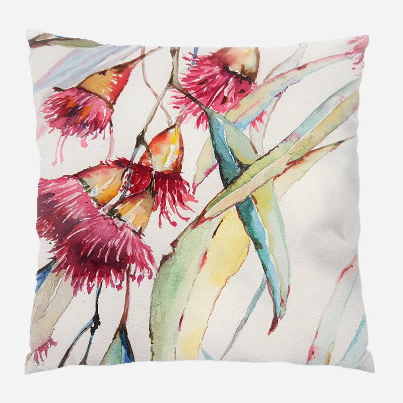 Floral Outdoor Reversible Throw Pillow, Microsuede, Indoor