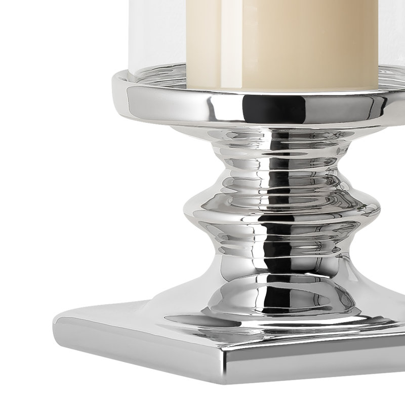 Porte-bougie 14 "en céramique, Chrome