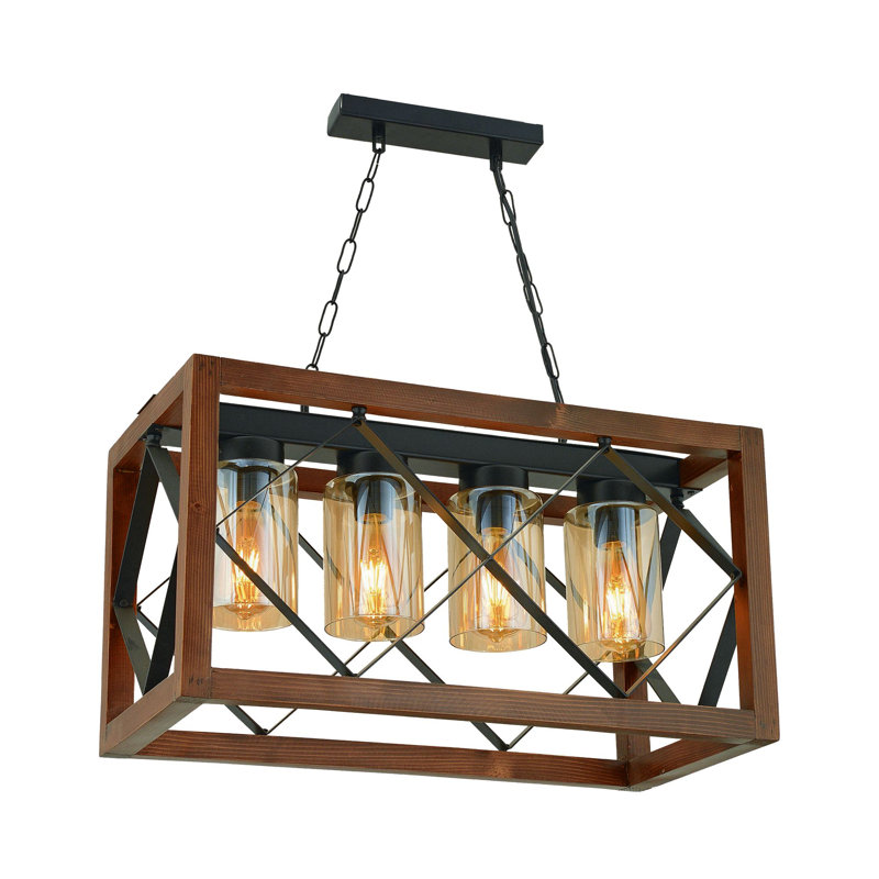 Luminaire suspendu rectangulaire à 4 lumières Lokey