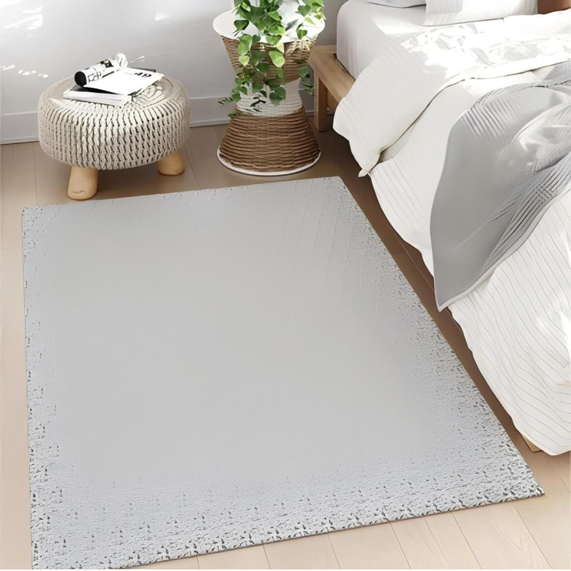 Cotton Woven Anti-Slip Washable Area Rug - Cozy Durable Design for Living Room, Bedroom, or Kitchen Decor, Rectangle 4' x 6'