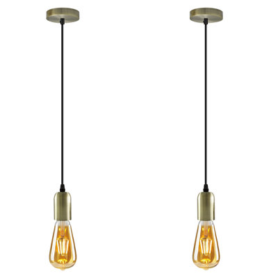 Aaraon 2 - Light Green Brass Single Pendant