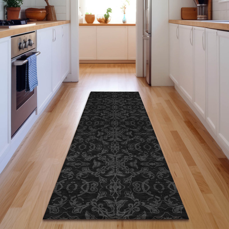 Premium Machine Washable Prisco Gray Rug, Runner 2'3" x 7'6"