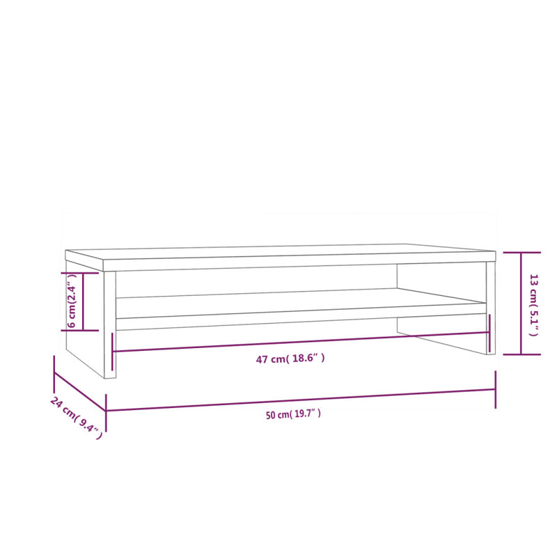 Berri Wood Stackable Monitor Stand, Natural