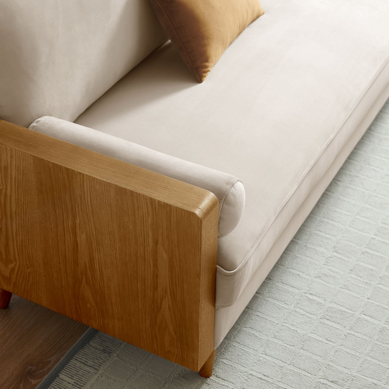 Kellan Performance Velvet Sofa In Walnut Alabaster, Walnut Almond, H 33,47 po x l 72,32 po x P 31,69 po, 3