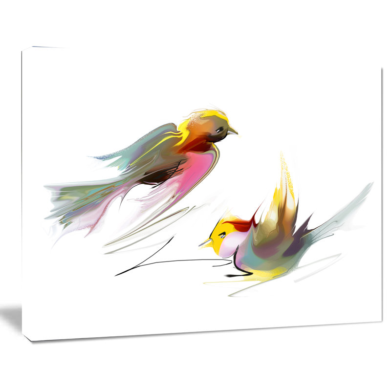 « flying oiseaux illustration », reproduction d’art sur toile tendue, H 8 po x l 12 po
