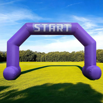 Arche gonflable de 20 pi avec souffleur intégré, arche de la ligne d’arrivée hexagonale pour les événements à thème, les fêtes, les fêtes et la publicité extérieure (mauve)