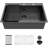 33" Drop-In 16 Gauge Stainless Steel Kitchen Sink with Grid and Strainer, Black-98674088
