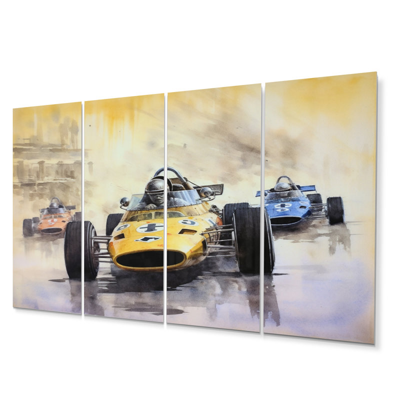 Vintage Formule Speedway Rush - Ensemble de décoration murale de course en métal