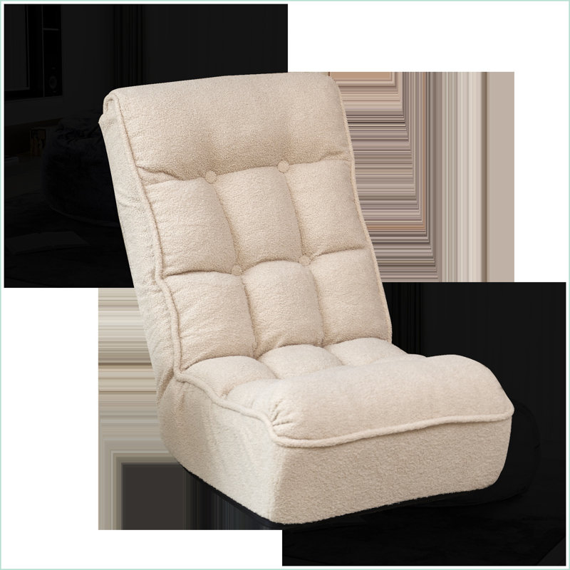 Fauteuil inclinable Lazy - réglable en tissu doux à 4 positions | Blanc | Profondeur de l'assise: 23,6