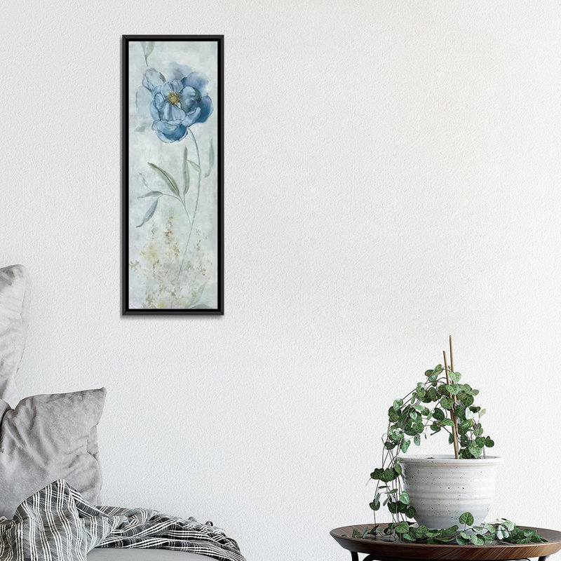 «Blue Peony», reproduction d'impression sur toile tendue, H 36 po x l 12 po x P 1,5 po, Toile tendue
