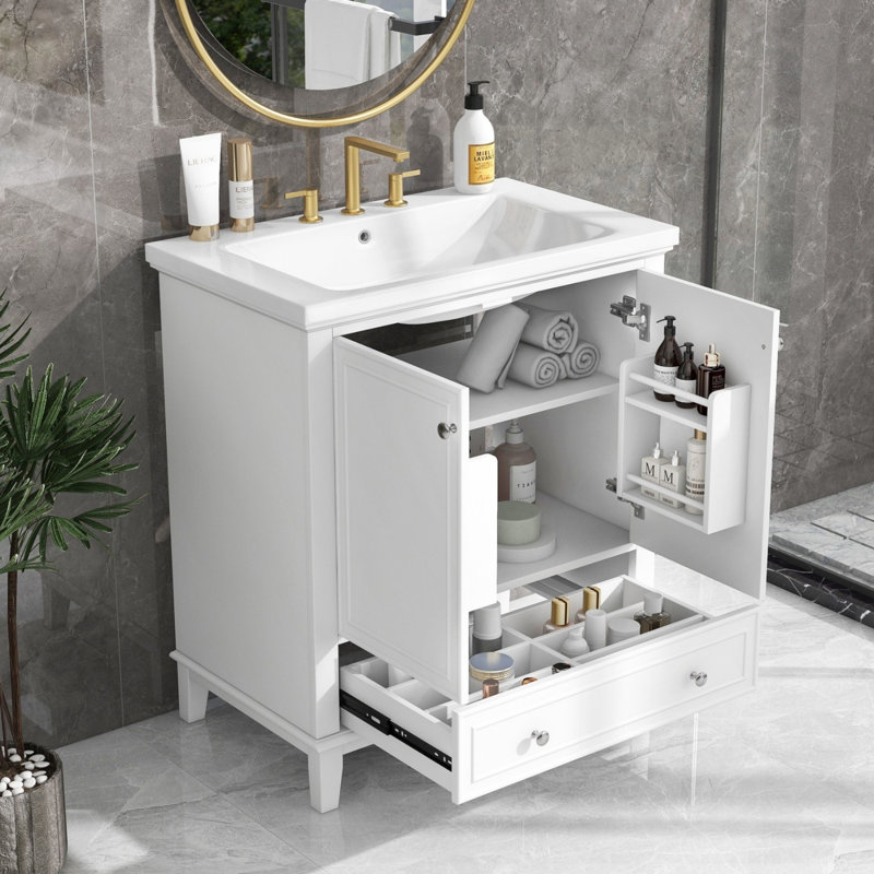30" Bathroom Vanity with Sink Combo, White