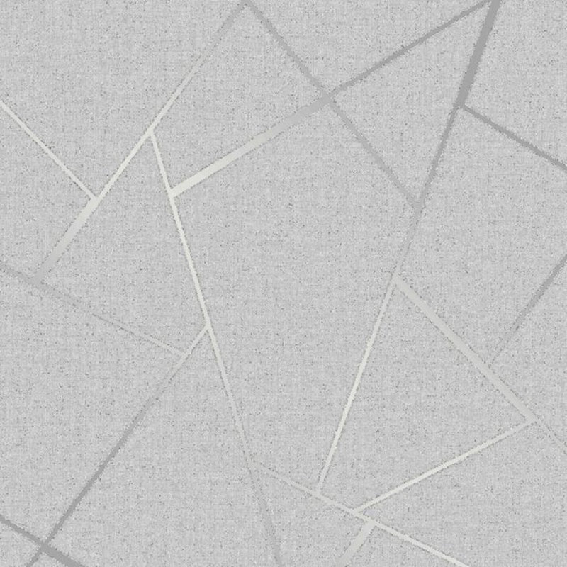 Fractal 10m x 53cm Wallpaper Roll, Silver