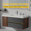 Meuble-lavabo avec lavabo et tiroirs souples, meuble-lavabo mural flottant