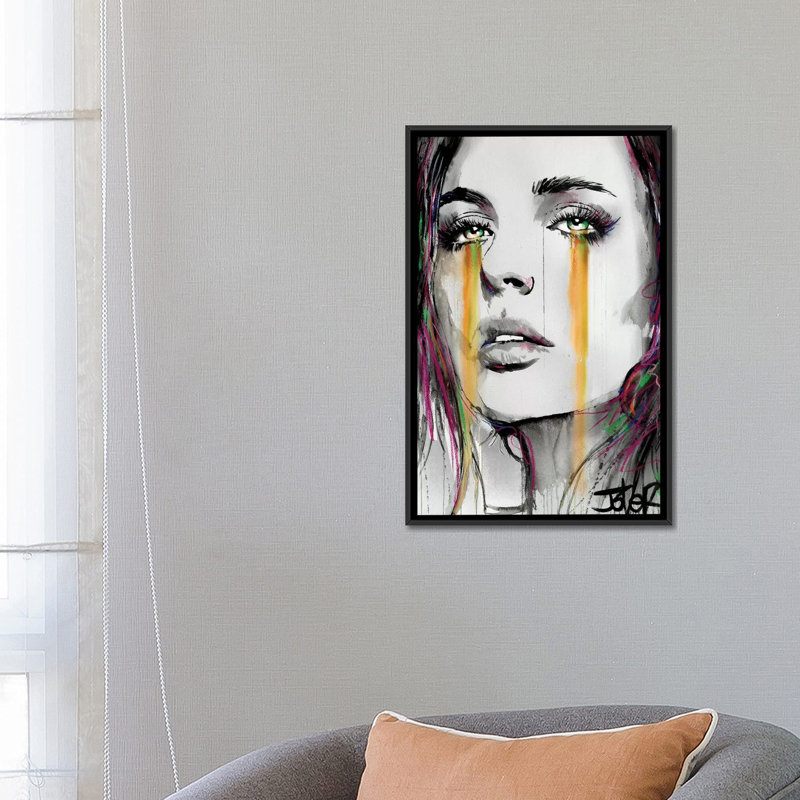 « Streams » par Loui», reproduction d’art, Pas de tapis, H 26 po x l 18 po x 1,5 po, Toile avec cadre noir
