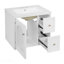 Ensemble de meuble-lavabo mural 24 po pour petit espace, armoire de salle de bain avec lavabo en céramique, 2 tiroirs et 1 porte à fermeture en douceur-1086649903