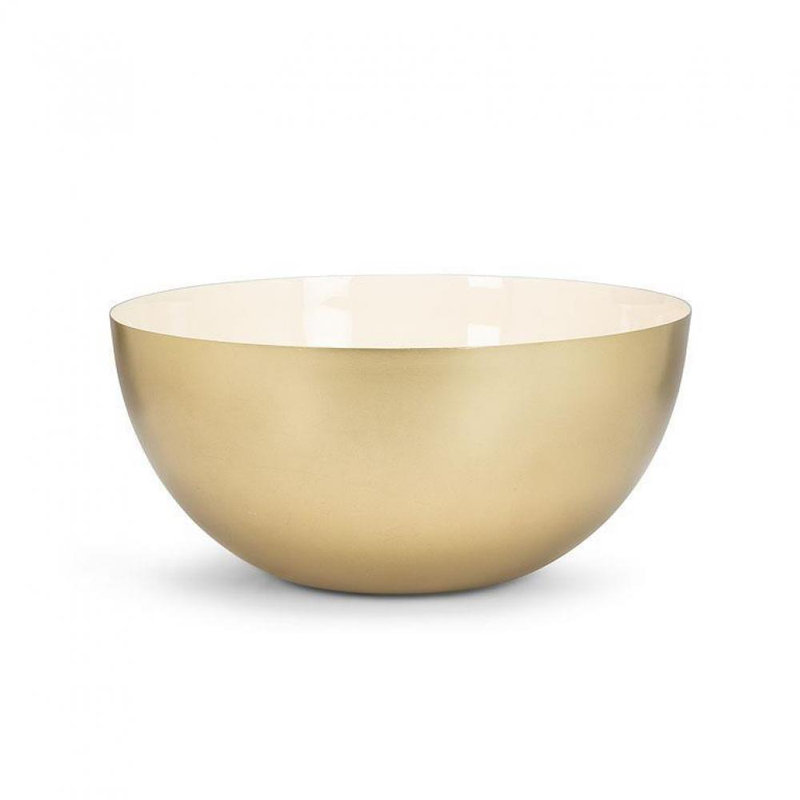 Mercer41 Subaita Metal Serving Bowl, Pearl/Gold