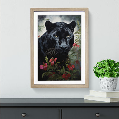 Panther Romanticism - Single Picture Frame Print on Wood
