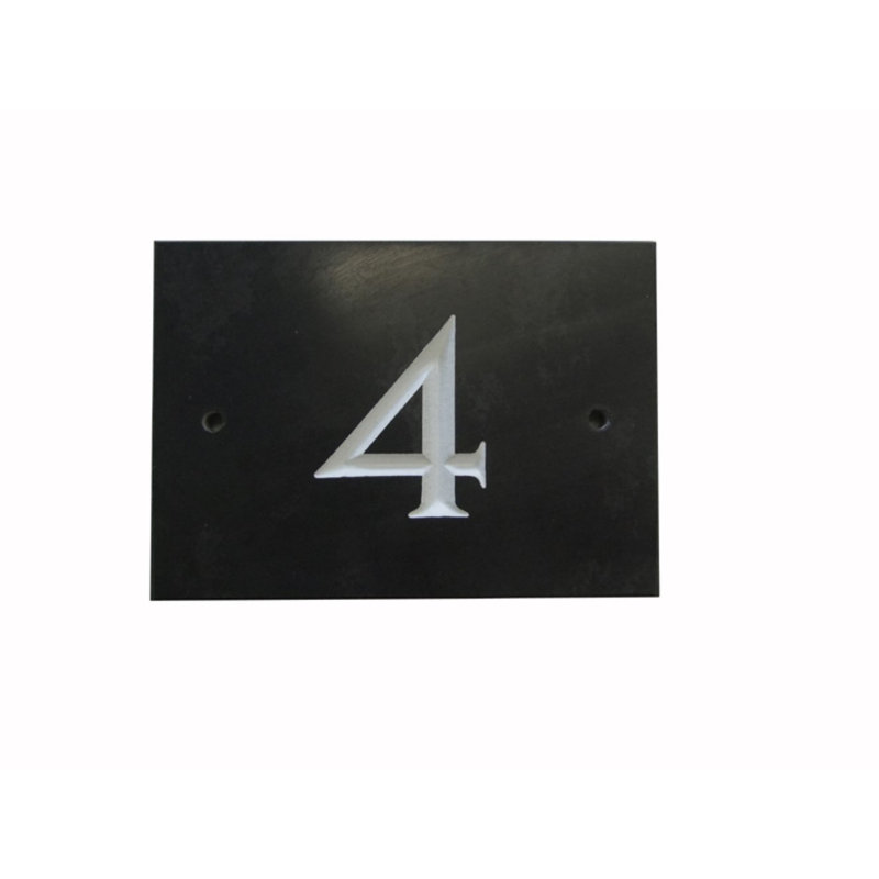 Odacia 10cm H Stone House Number, 4, Black